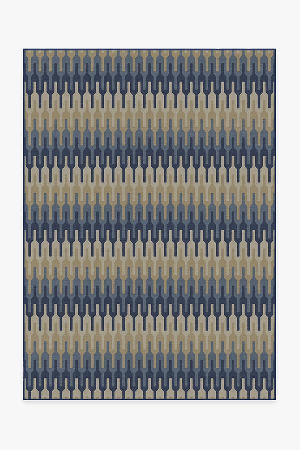 Retro Danish Blue Rug 5'x7' | Stain-Resistant