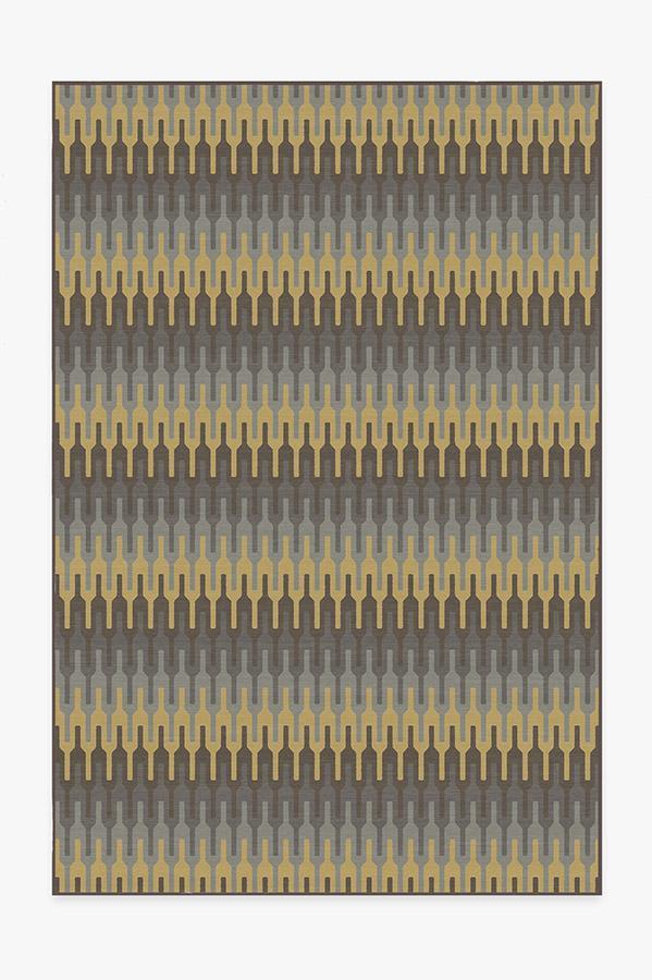 Retro Danish Grey Taupe Rug 6'x9' | Stain-Resistant