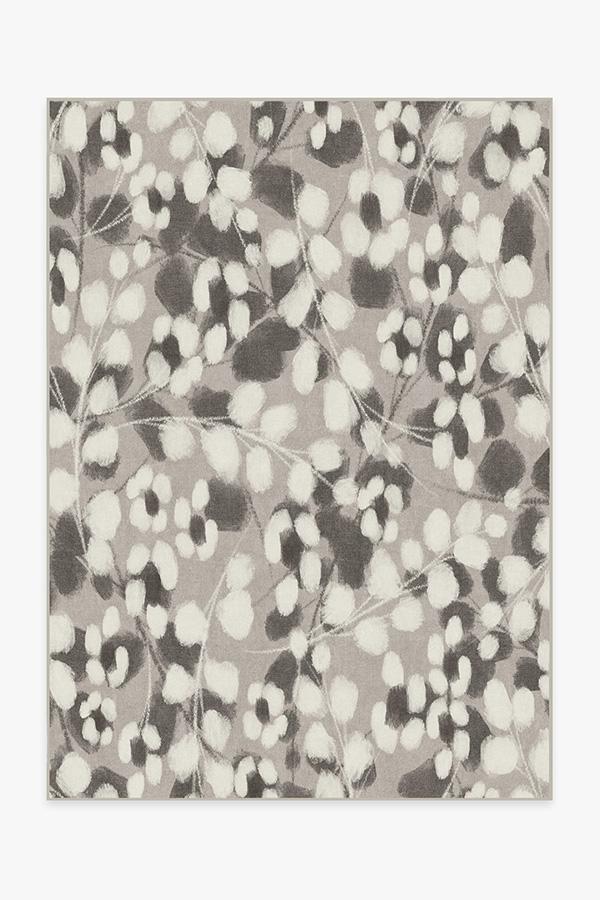 Rosette Grey Rug 5'x7' | Stain-Resistant