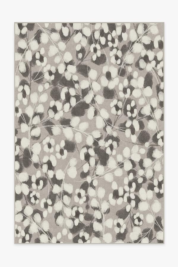 Rosette Grey Rug 6'x9' | Stain-Resistant