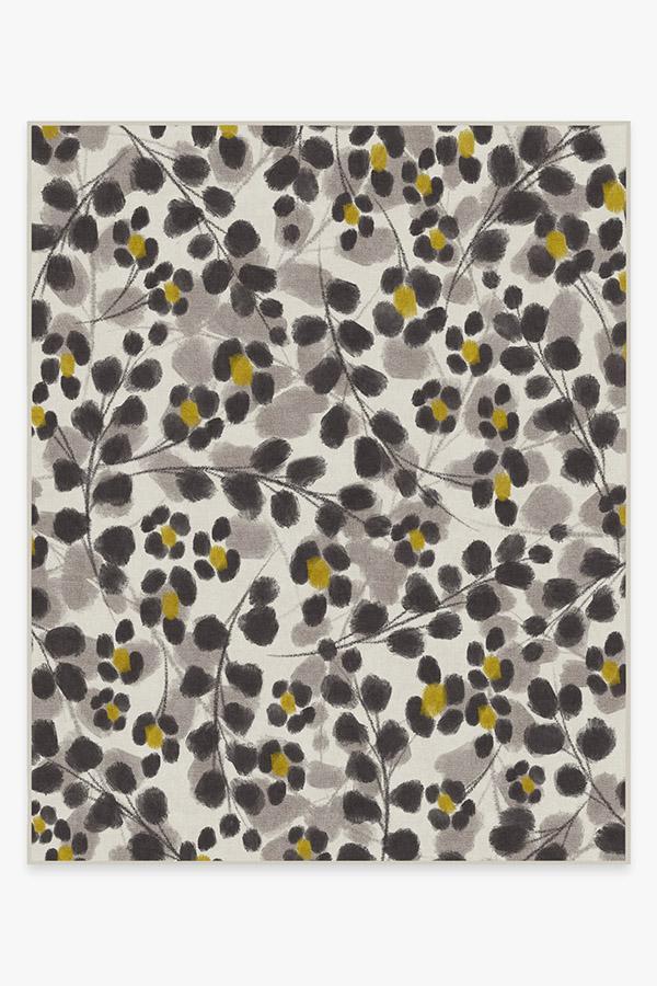 Rosette Yellow Rug 8'x10' | Stain-Resistant