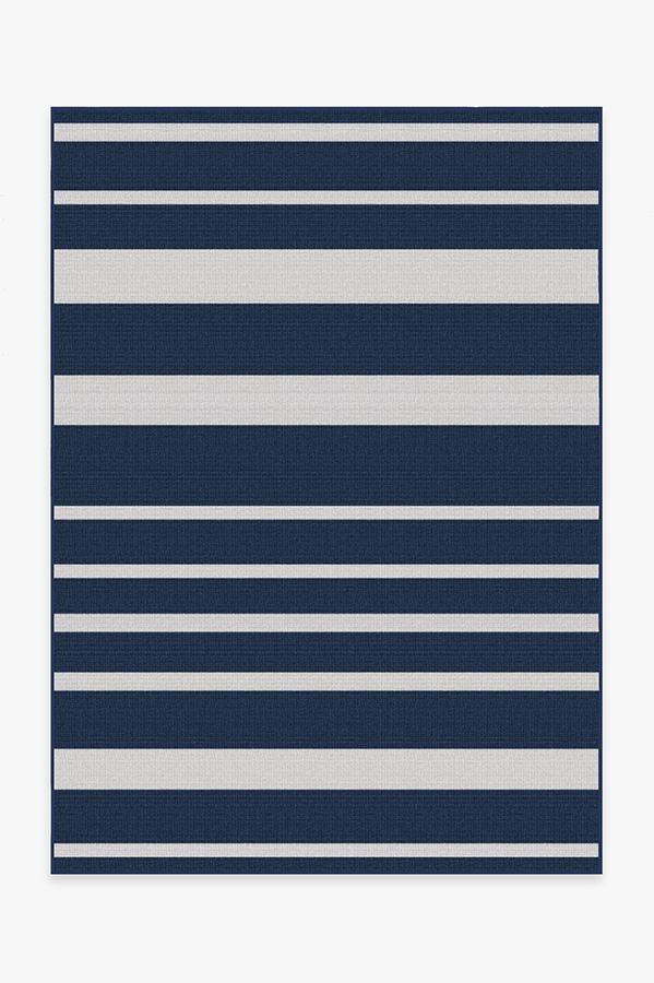 Outdoor Sailmaker Stripe Blue Rug 5'x7' | Stain-Resistant