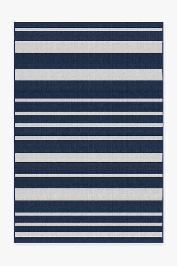 Outdoor Sailmaker Stripe Blue Rug 6'x9' | Stain-Resistant