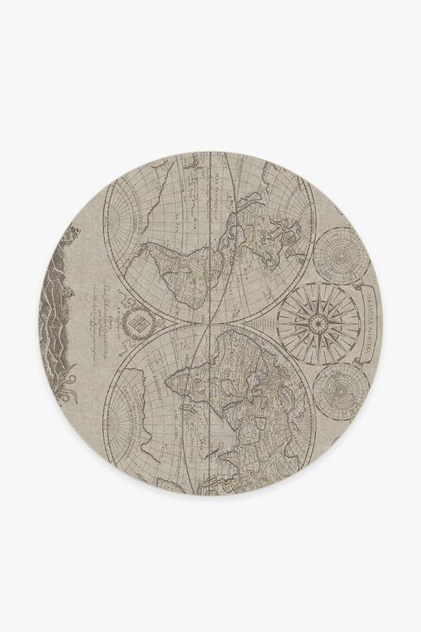 Sailor's Map Rug 6' Round | Stain-Resistant