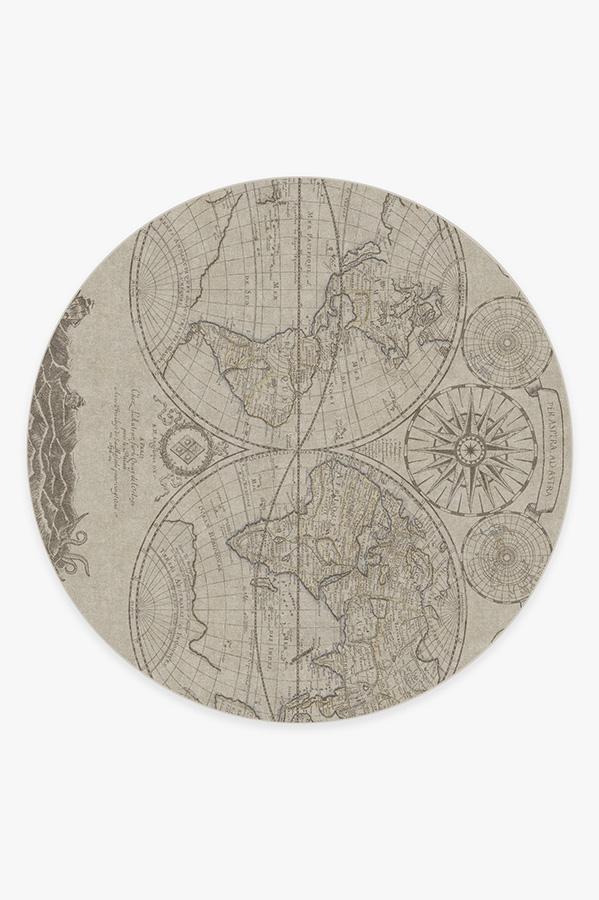 Sailor's Map Rug 8' Round | Stain-Resistant