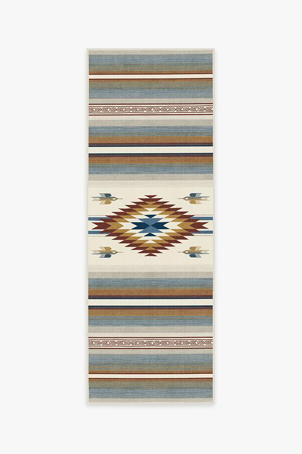 Saltillo Polychrome Rug 2.5'x7' | Stain-Resistant