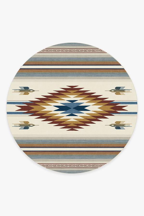 Saltillo Polychrome Rug 8' Round | Stain-Resistant