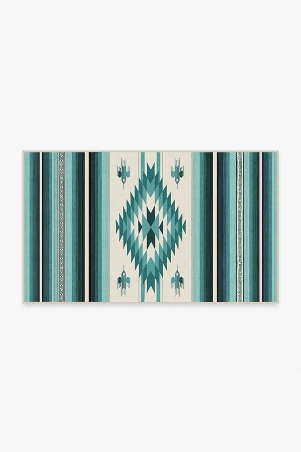 Saltillo Turquoise Rug 3'x5' | Stain-Resistant