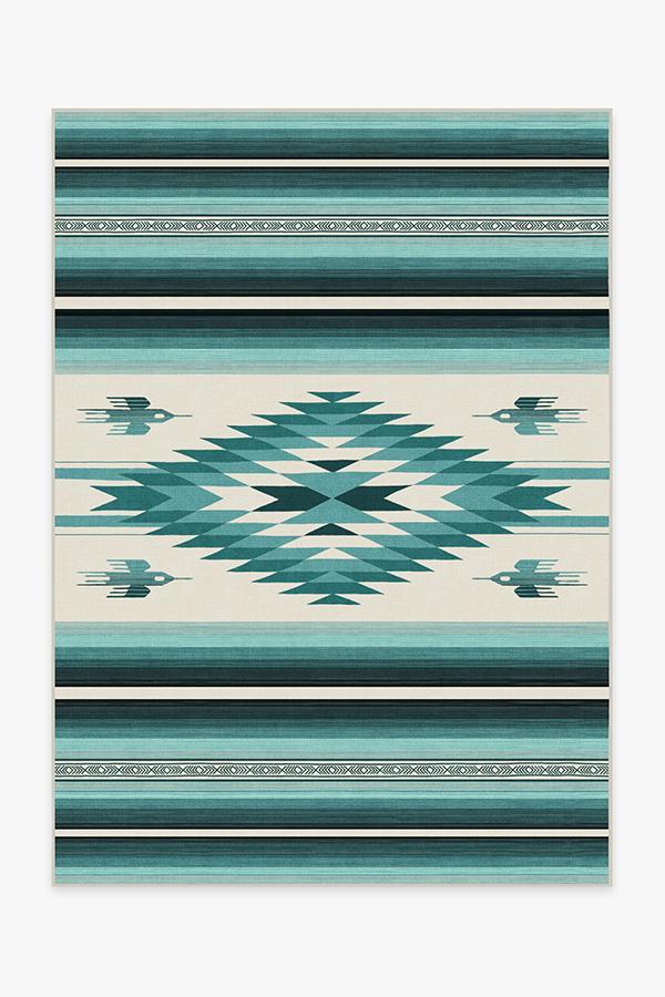 Saltillo Turquoise Rug 5'x7' | Stain-Resistant