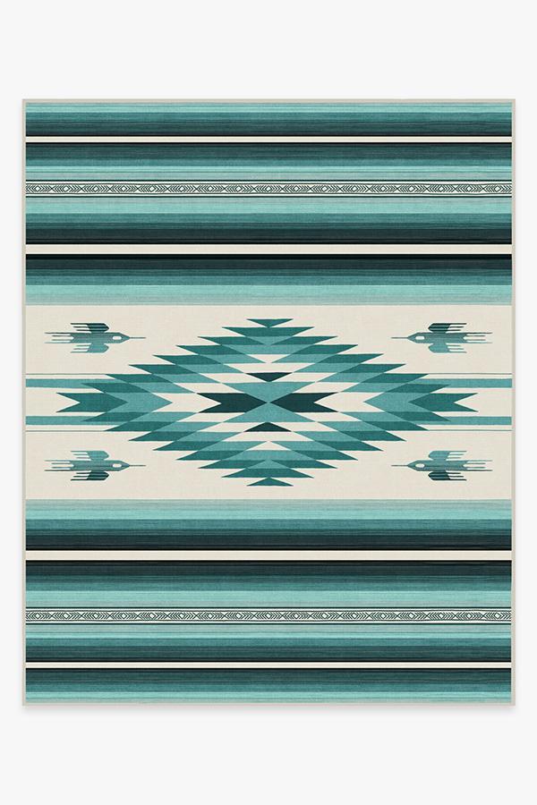 Saltillo Turquoise Rug 8'x10' | Stain-Resistant