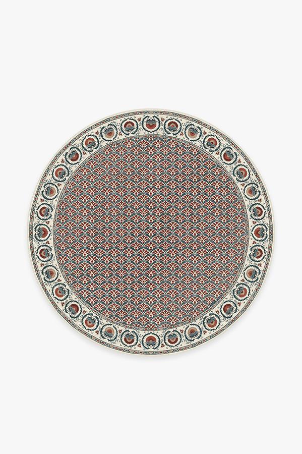 Samira Suzani Imari Rug 6' Round | Stain-Resistant