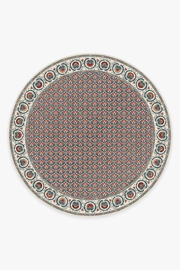 Samira Suzani Imari Rug 8' Round | Stain-Resistant