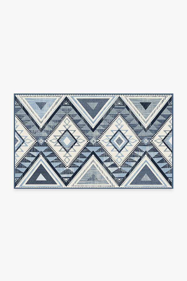 Santa Fe Blue Rug 3'x5' | Stain-Resistant