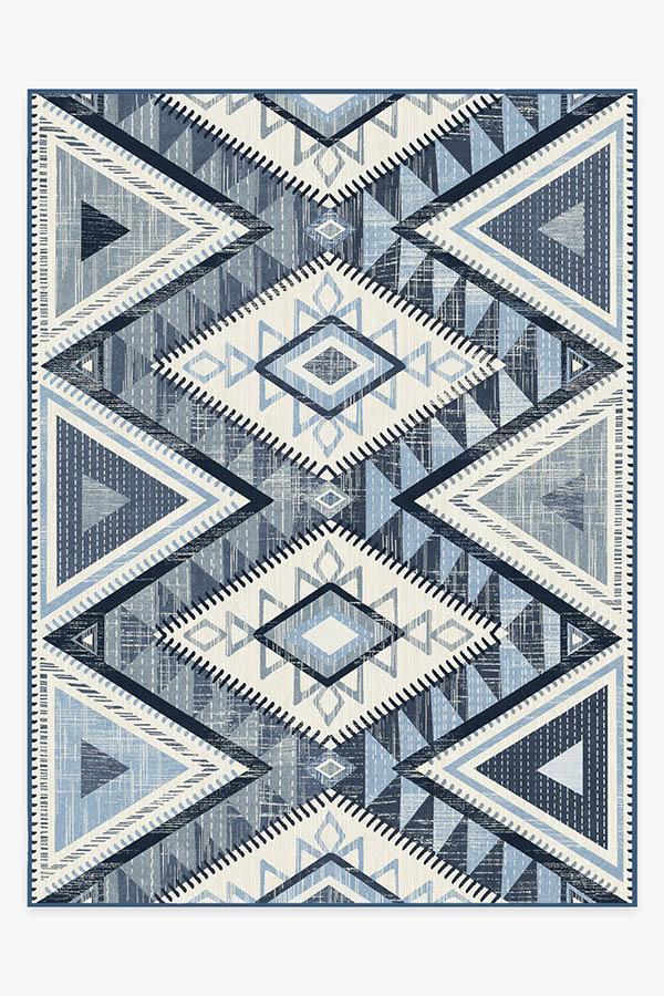 Santa Fe Blue Rug 9'x12' | Stain-Resistant