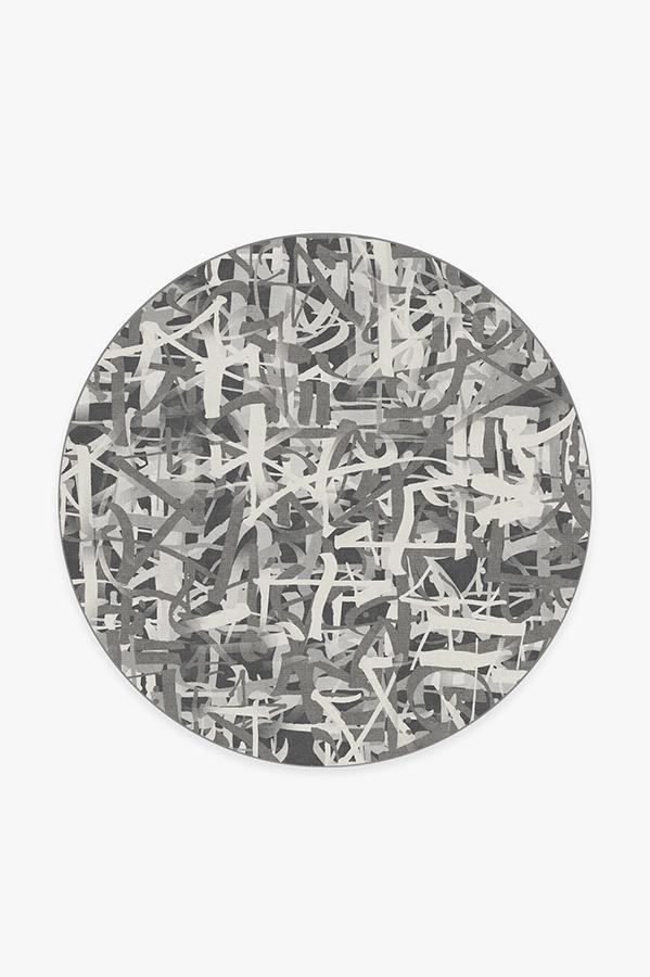 Scribe Grey Rug 6' Round | Stain-Resistant
