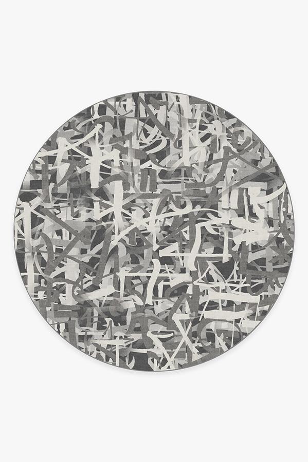 Scribe Grey Rug 8' Round | Stain-Resistant