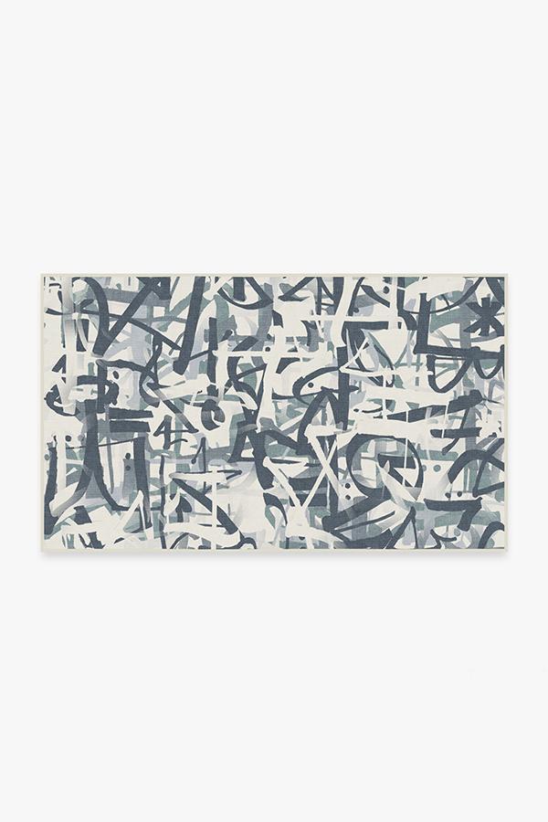 Scribe Slate Blue Rug 3'x5' | Stain-Resistant
