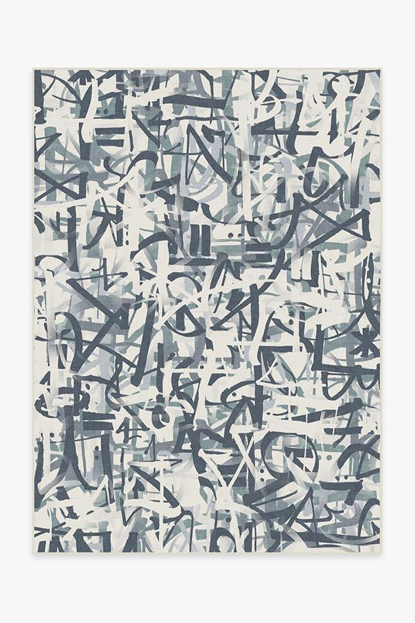 Scribe Slate Blue Rug 5'x7' | Stain-Resistant