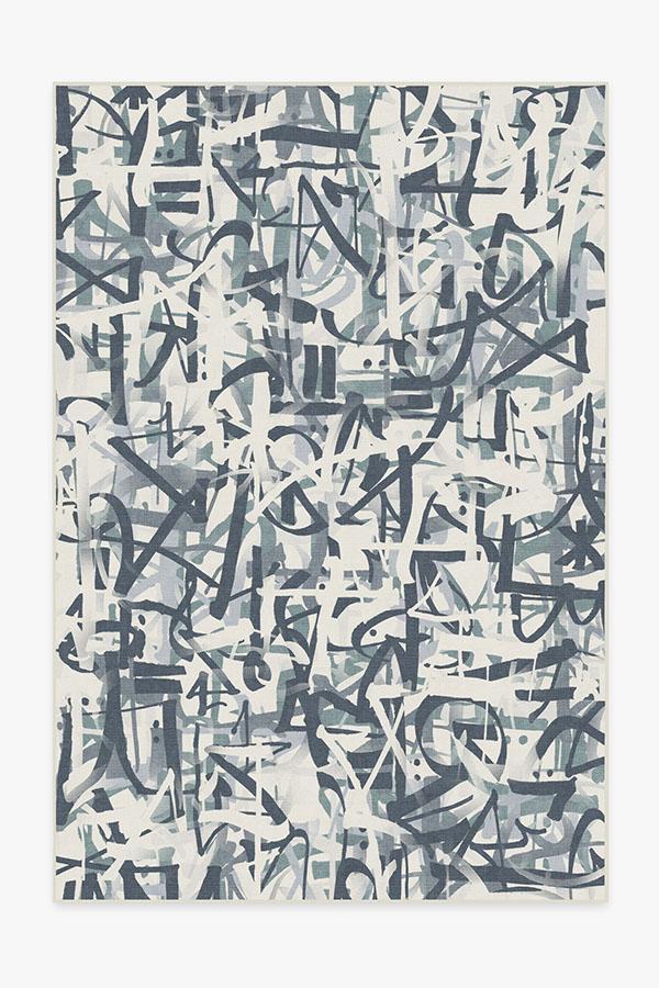 Scribe Slate Blue Rug 6'x9' | Stain-Resistant
