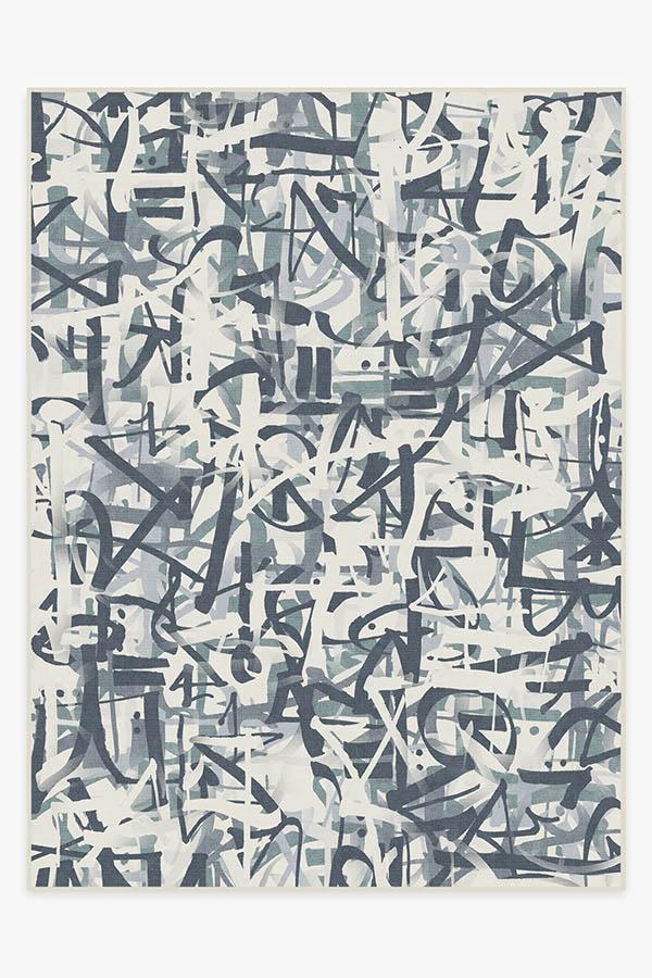 Scribe Slate Blue Rug 9'x12' | Stain-Resistant