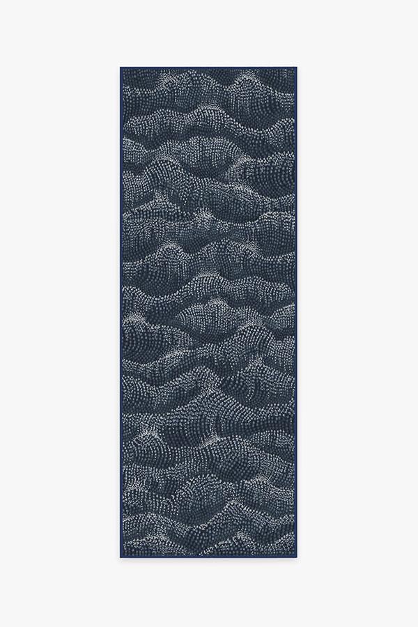 Sela Navy Rug 2.5'x10' | Stain-Resistant