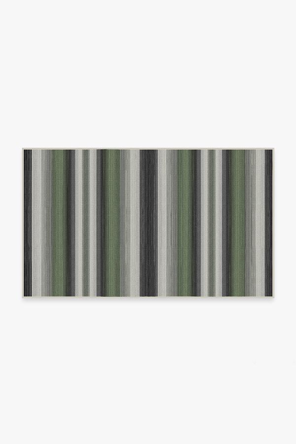Outdoor Serape Stripe Green Rug 3'x5' | Stain-Resistant