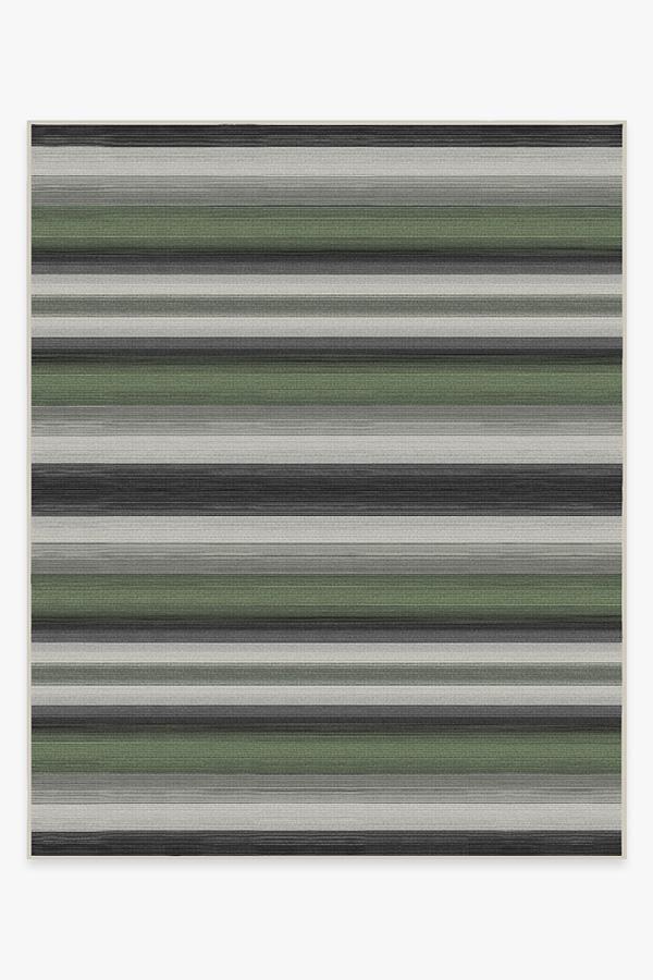 Outdoor Serape Stripe Green Rug 8'x10' | Stain-Resistant