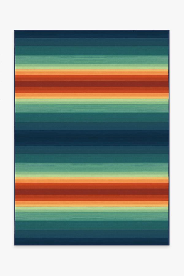 Outdoor Serape Stripe Multicolor Rug 5'x7' | Stain-Resistant