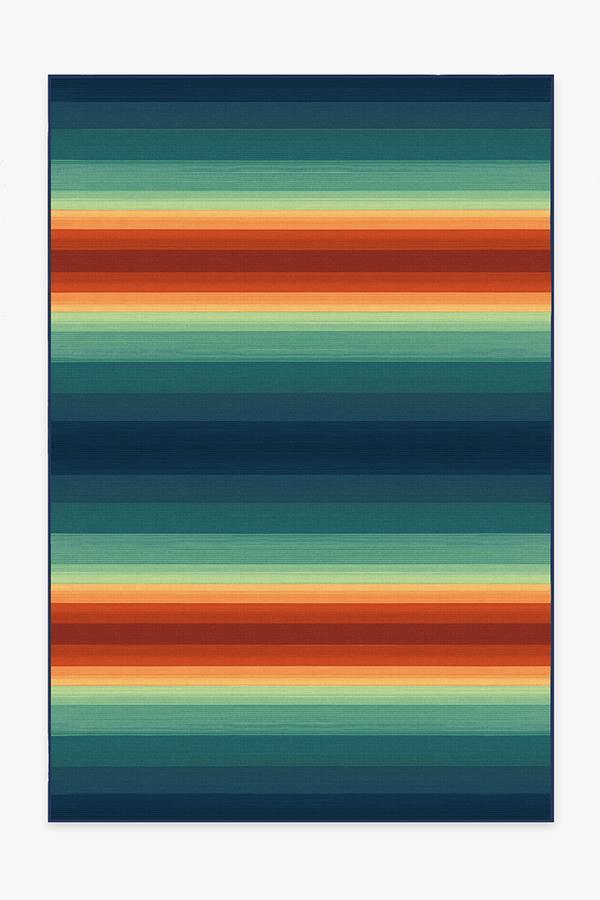 Outdoor Serape Stripe Multicolor Rug 6'x9' | Stain-Resistant