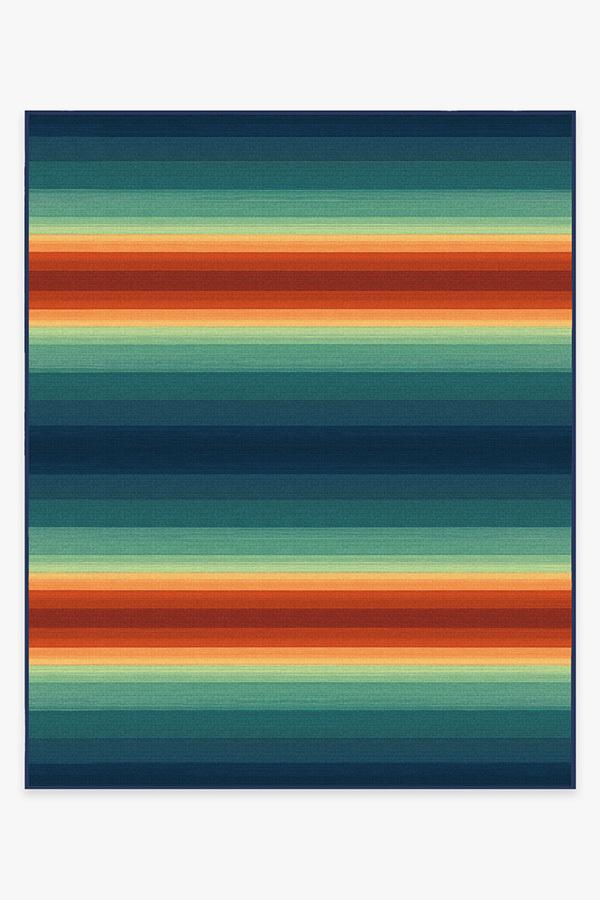 Outdoor Serape Stripe Multicolor Rug 8'x10' | Stain-Resistant