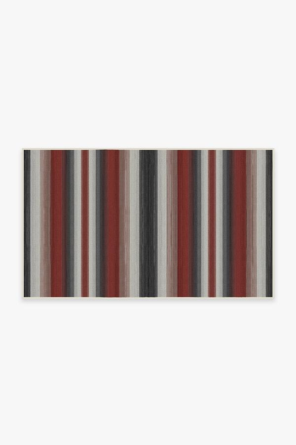 Outdoor Serape Stripe Red Rug 3'x5' | Stain-Resistant