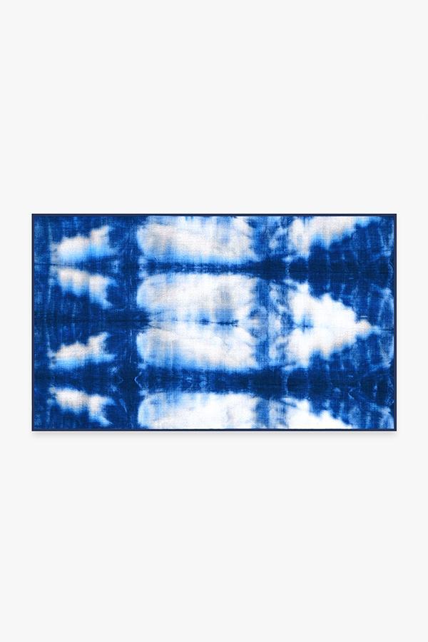 Shibori Ichi Indigo Rug 3'x5' | Stain-Resistant