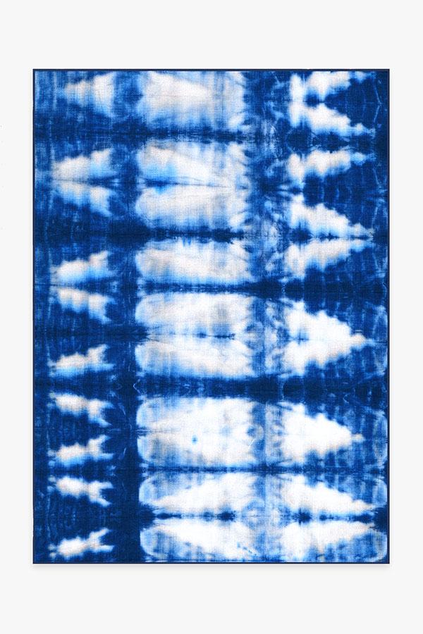 Shibori Ichi Indigo Rug 5'x7' | Stain-Resistant