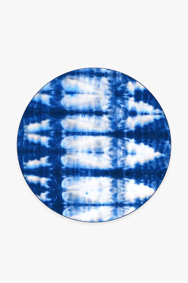 Shibori Ichi Indigo Rug 6' Round | Stain-Resistant