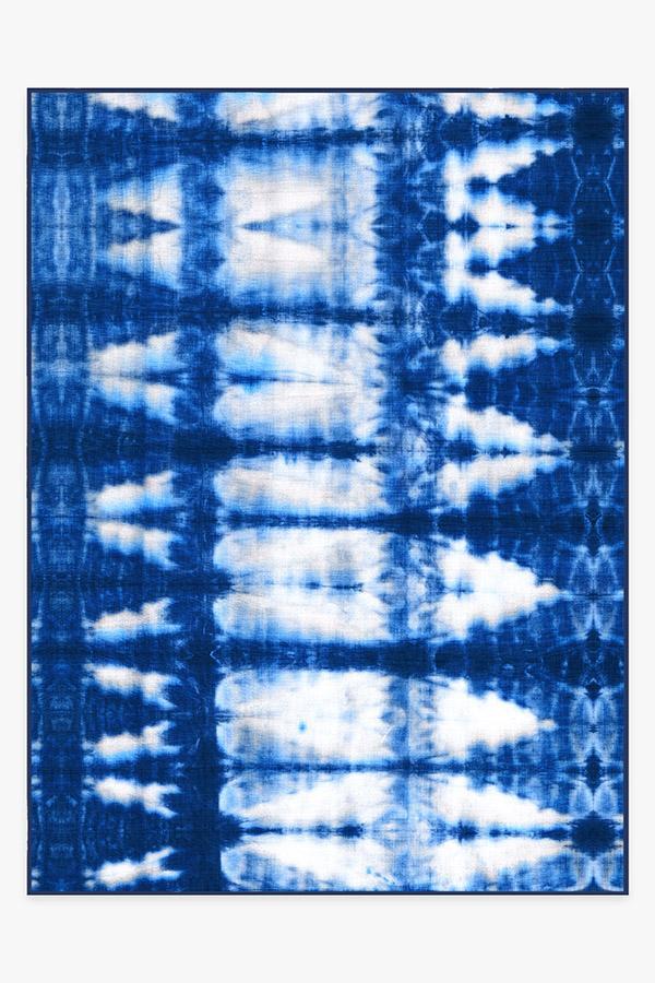 Shibori Ichi Indigo Rug 9'x12' | Stain-Resistant