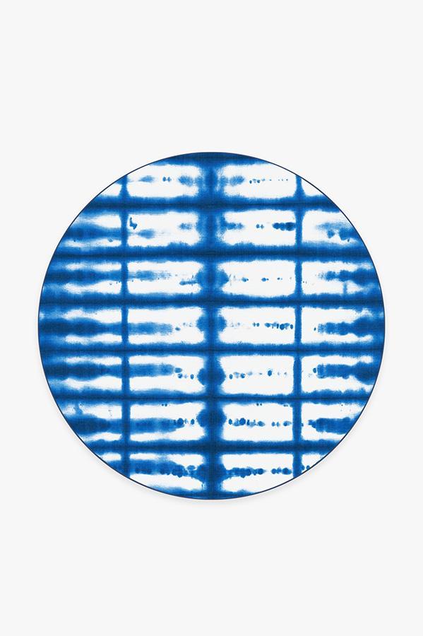 Shibori San Indigo Rug 6' Round | Stain-Resistant