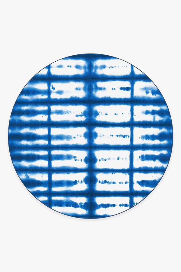 Shibori San Indigo Rug 8' Round | Stain-Resistant