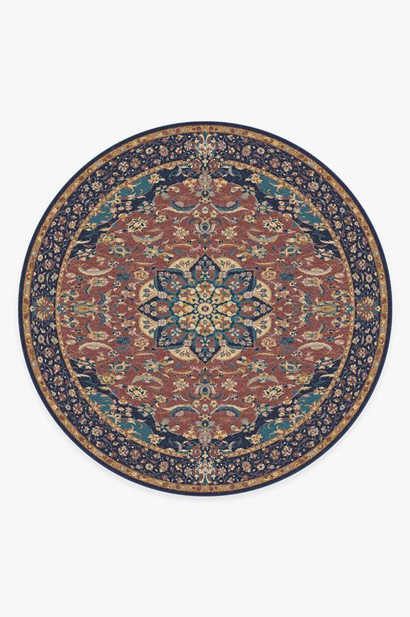 Sima Burgundy Rug 8' Round | Stain-Resistant