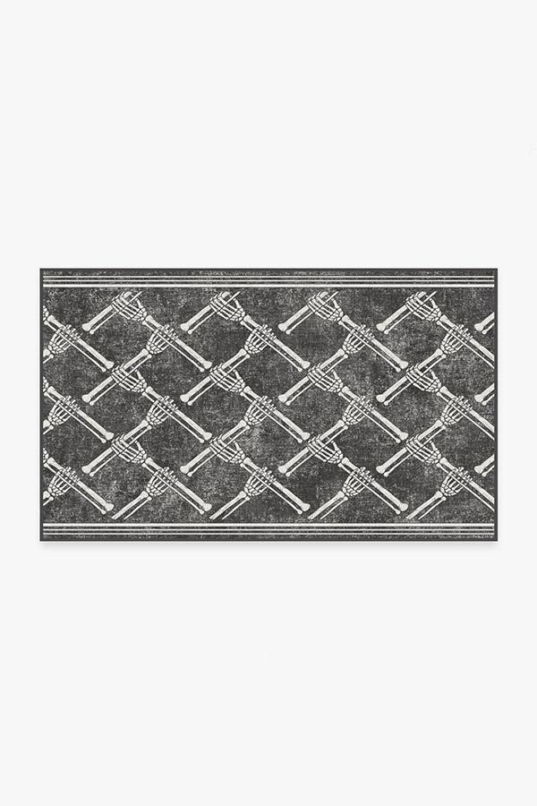 Skeleton Trellis Black Rug 3'x5' | Stain-Resistant