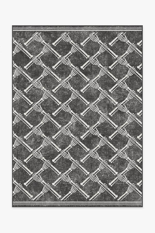 Skeleton Trellis Black Rug 5'x7' | Stain-Resistant