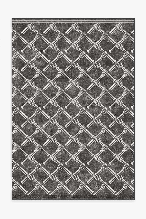 Skeleton Trellis Black Rug 6'x9' | Stain-Resistant