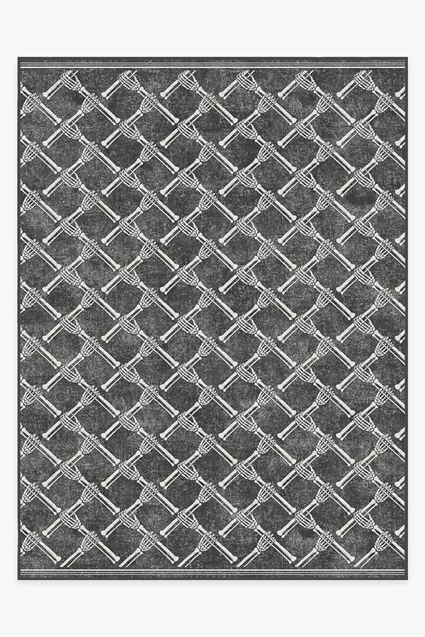 Skeleton Trellis Black Rug 9'x12' | Stain-Resistant