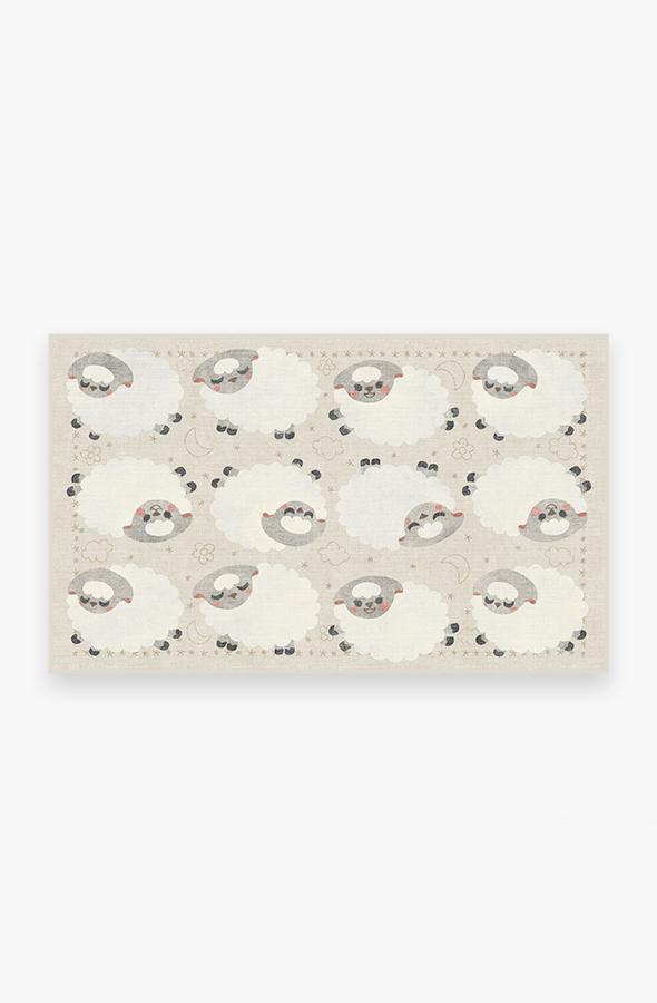 Sleepy Sheep Soft White Rug 3'x5' | Stain-Resistant