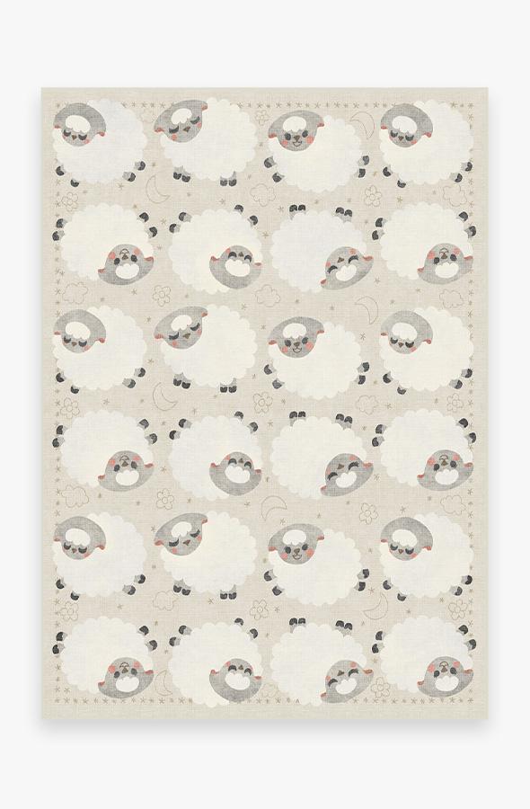 Sleepy Sheep Soft White Rug 5'x7' | Stain-Resistant