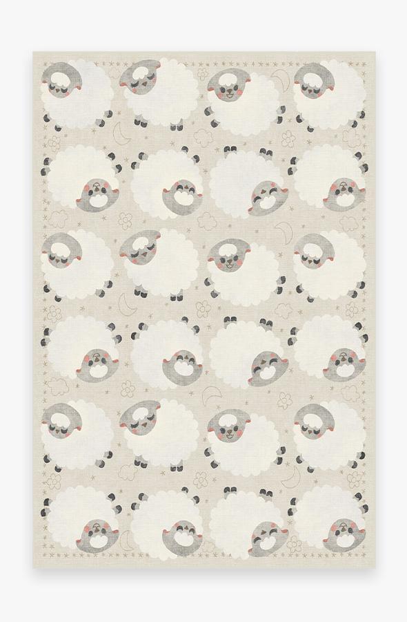 Sleepy Sheep Soft White Rug 6'x9' | Stain-Resistant