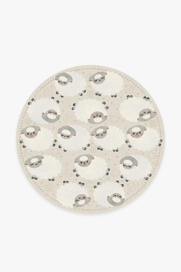 Sleepy Sheep Soft White Rug 6' Round | Stain-Resistant