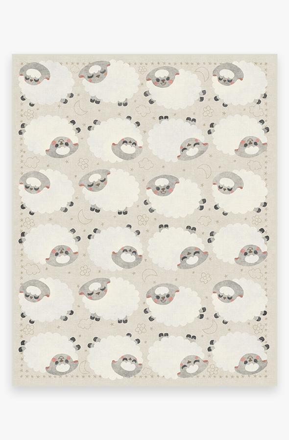 Sleepy Sheep Soft White Rug 8'x10' | Stain-Resistant