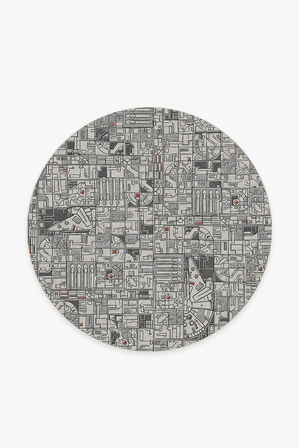 Smugglers Geo Grey Rug 6' Round | Stain-Resistant