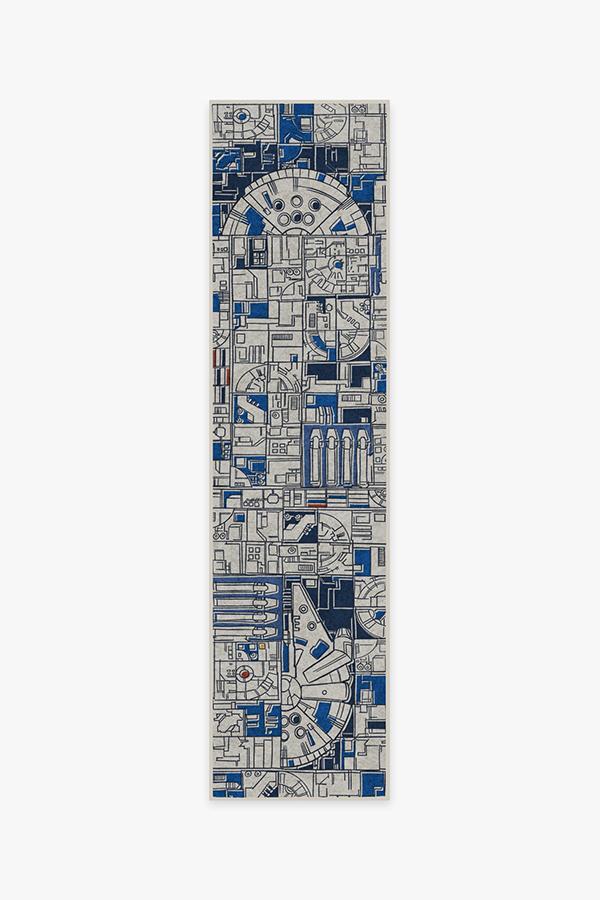 Smugglers Geo R2D2 Blue Rug 2.5'x10' | Stain-Resistant