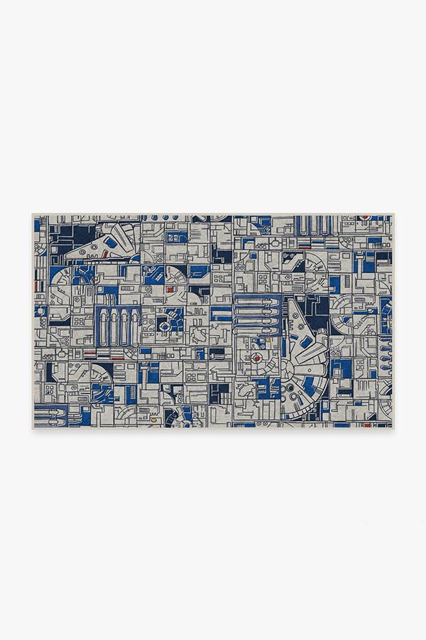Smugglers Geo R2D2 Blue Rug 3'x5' | Stain-Resistant